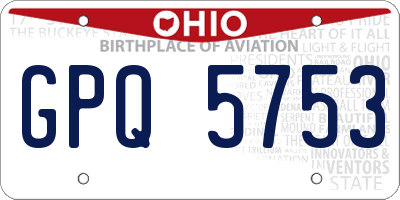 OH license plate GPQ5753