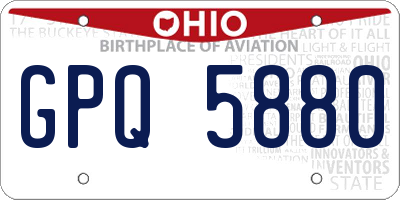 OH license plate GPQ5880