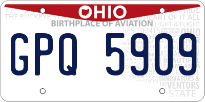 OH license plate GPQ5909