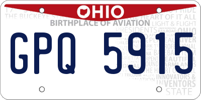 OH license plate GPQ5915
