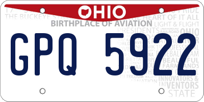 OH license plate GPQ5922