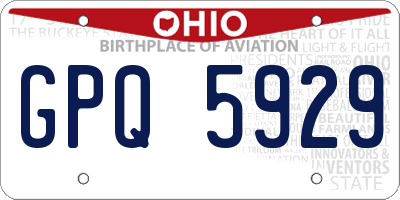 OH license plate GPQ5929
