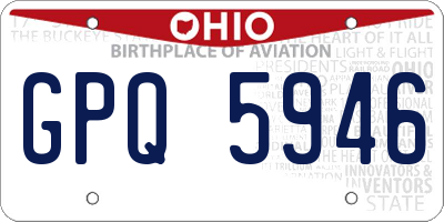 OH license plate GPQ5946