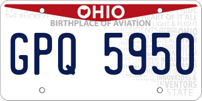 OH license plate GPQ5950