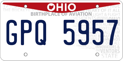 OH license plate GPQ5957
