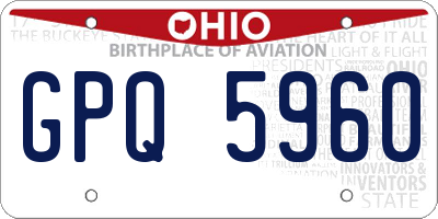OH license plate GPQ5960