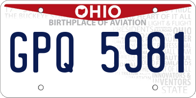 OH license plate GPQ5981
