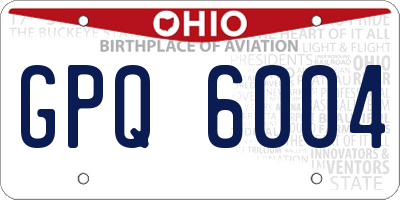 OH license plate GPQ6004
