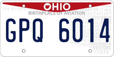 OH license plate GPQ6014