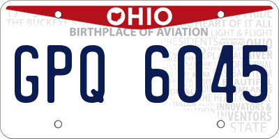 OH license plate GPQ6045