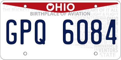 OH license plate GPQ6084