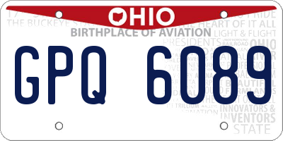 OH license plate GPQ6089