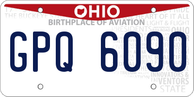 OH license plate GPQ6090