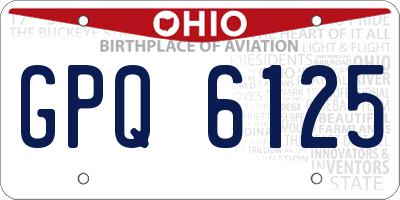 OH license plate GPQ6125