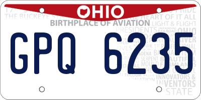 OH license plate GPQ6235