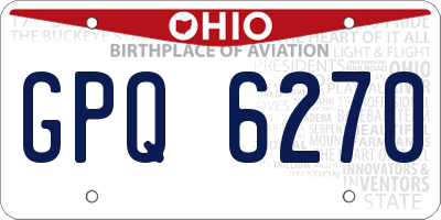 OH license plate GPQ6270