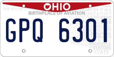 OH license plate GPQ6301