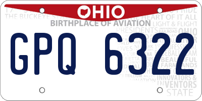 OH license plate GPQ6322