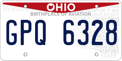 OH license plate GPQ6328