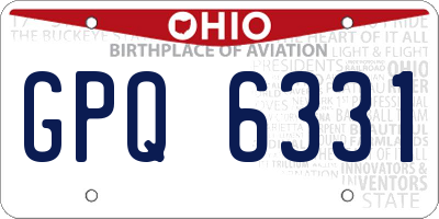 OH license plate GPQ6331