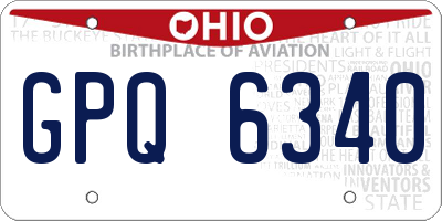 OH license plate GPQ6340