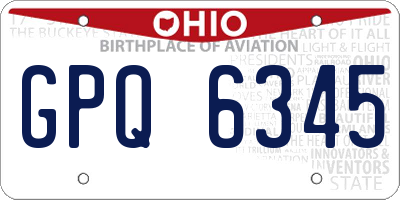 OH license plate GPQ6345