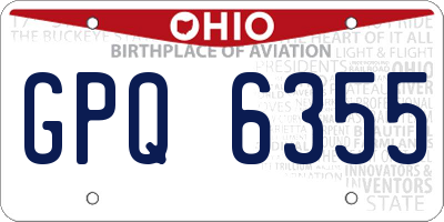 OH license plate GPQ6355
