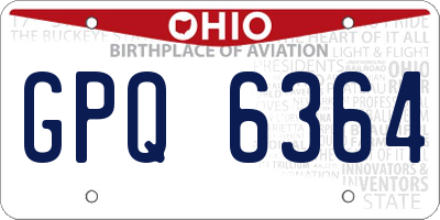 OH license plate GPQ6364