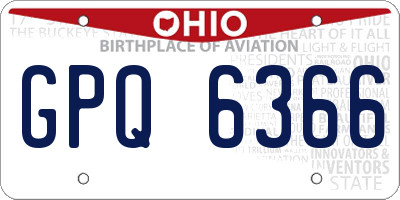 OH license plate GPQ6366