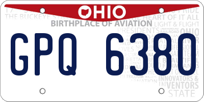OH license plate GPQ6380