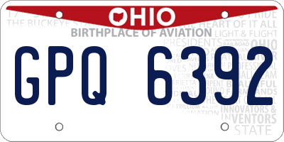 OH license plate GPQ6392