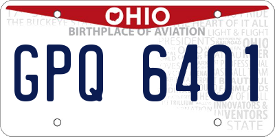 OH license plate GPQ6401