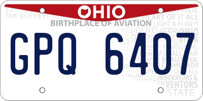 OH license plate GPQ6407