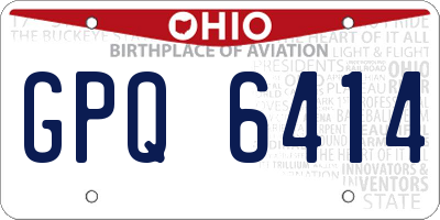 OH license plate GPQ6414