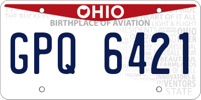 OH license plate GPQ6421