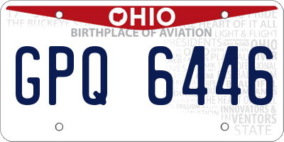 OH license plate GPQ6446