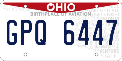 OH license plate GPQ6447