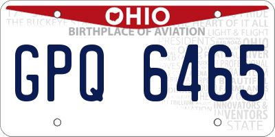 OH license plate GPQ6465