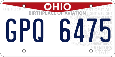 OH license plate GPQ6475