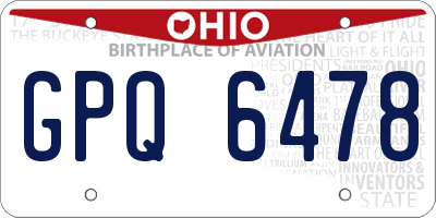 OH license plate GPQ6478