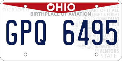OH license plate GPQ6495