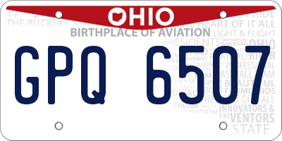 OH license plate GPQ6507