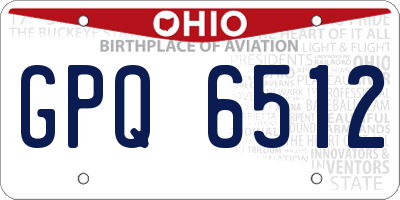 OH license plate GPQ6512