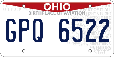 OH license plate GPQ6522