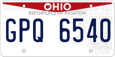 OH license plate GPQ6540