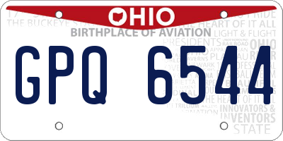 OH license plate GPQ6544