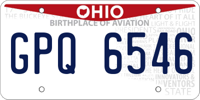 OH license plate GPQ6546