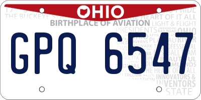 OH license plate GPQ6547
