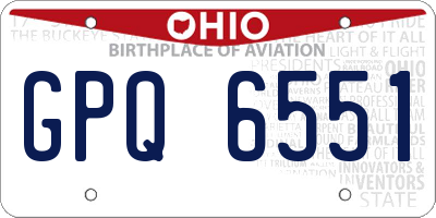 OH license plate GPQ6551