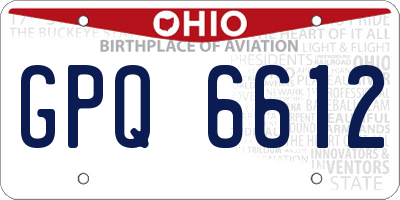 OH license plate GPQ6612